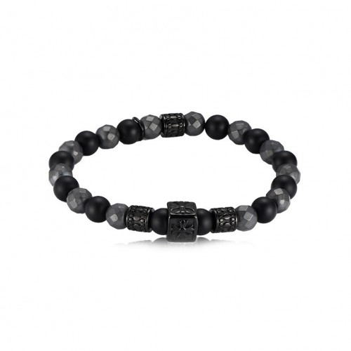Men's bracelet of stainless steel and semiprecious stones