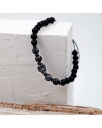 Bracelet for men with semiprecious beads Men's bracelet with semiprecious beads and gunmetal parts