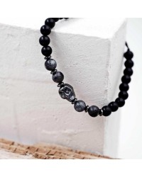 Bracelet for men with semiprecious beads Men's bracelet with semiprecious beads and gunmetal parts