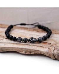 Bracelet for men with semiprecious beads Men's bracelet with semiprecious beads and gunmetal parts
