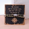 Men's bracelet with silver-plated parts and wooden vintage card