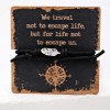 Men's bracelet with silver-plated parts and wooden vintage card