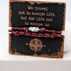 Men's bracelet with silver-plated parts and wooden vintage card