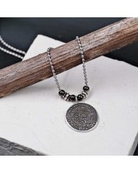 Ανδρικό κολιέ με επάργυρα και gunmetal στοιχεία Ανδρικό κολιέ από αλυσίδα με επάργυρα και gunmetal στοιχεία