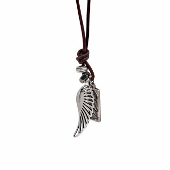 Men's necklace Feather