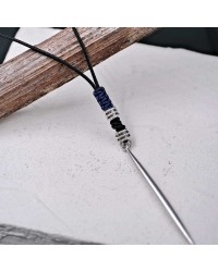 Men's necklace with silver-plated parts and adjustable closure Men's necklace with silver-plated parts and adjustable closure