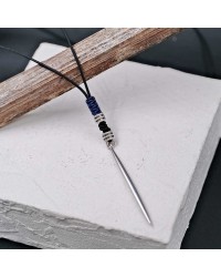 Men's necklace with silver-plated parts and adjustable closure Men's necklace with silver-plated parts and adjustable closure