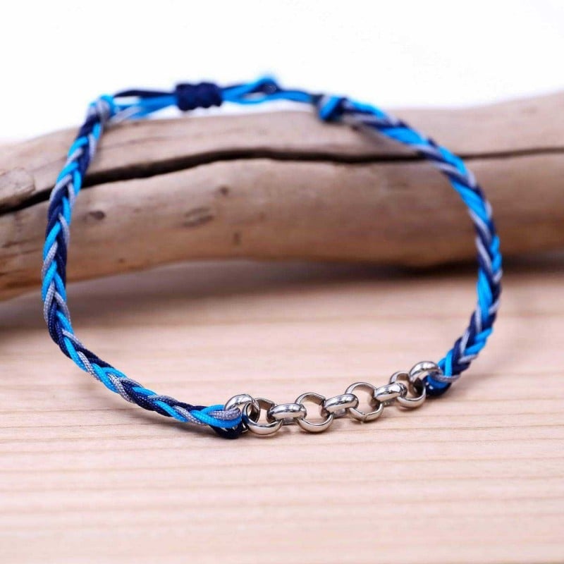 Ανδρικό βραχιόλι με επάργυρα στοιχεία και ξύλινο ταμπελάκι