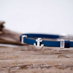 Δερμάτινο ανδρικό βραχιόλι με επάργυρα μεταλλικά στοιχεία