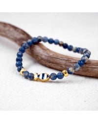 Βραχιόλι Unisex Precious Stones Bραχιόλι unisex με ημιπολύτιμες πέτρες και επίχρυσα μεταλλικά στοιχεία