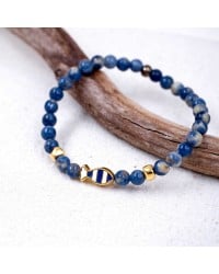 Βραχιόλι Unisex Precious Stones Bραχιόλι unisex με ημιπολύτιμες πέτρες και επίχρυσα μεταλλικά στοιχεία