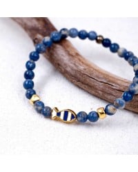 Βραχιόλι Unisex Precious Stones Bραχιόλι unisex με ημιπολύτιμες πέτρες και επίχρυσα μεταλλικά στοιχεία