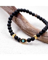 Βραχιόλι Unisex Precious Stones Bραχιόλι unisex με ημιπολύτιμες πέτρες και επίχρυσα μεταλλικά στοιχεία