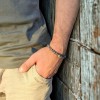 Ανδρικό βραχιόλι με ημιπολύτιμες πέτρες και επάργυρα μεταλλικά στοιχεία