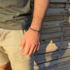Ανδρικό βραχιόλι με ημιπολύτιμες πέτρες και επάργυρα μεταλλικά στοιχεία