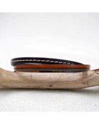 Triple Line Men's Bracelet Μen's bracelet made of leather with magnetic gunmetal clasp