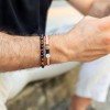 Ανδρικό βραχιόλι με ημιπολύτιμες πέτρες και επάργυρα μεταλλικά στοιχεία