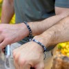 Ανδρικό βραχιόλι με ημιπολύτιμες πέτρες και επάργυρα μεταλλικά στοιχεία