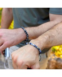 Ανδρικό Βραχιόλι Stone Age Ανδρικό βραχιόλι με ημιπολύτιμες πέτρες και επάργυρα μεταλλικά στοιχεία