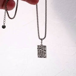 Κολιέ Unisex με αλυσίδα από ανοξείδωτο ατσάλι και επάργυρο στοιχείο