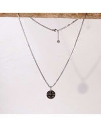 Silver-plated chain talisman necklace Unisex necklace made of stainless steel chain and silver-plated parts
