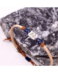 Leather men's bracelet Leather men's bracelet with metallic silver-plated parts