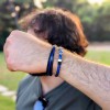 Δερμάτινο ανδρικό βραχιόλι με κούμπωμα από ανοξείδωτο ατσάλι