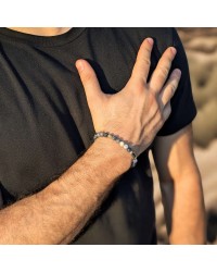 Ανδρικό Βραχιόλι Stone Age Ανδρικό βραχιόλι με ημιπολύτιμες πέτρες και επάργυρα μεταλλικά στοιχεία