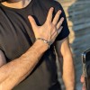 Ανδρικό βραχιόλι με ημιπολύτιμες πέτρες και επάργυρα μεταλλικά στοιχεία