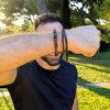 Ανδρικό ελαστικό βραχιόλι με ημιπολύτιμες πέτρες και μεταλλική νεκροκεφαλή