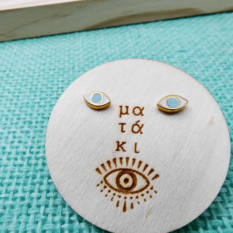 "It's all Greek to me" evil eye Earrings "It's all Greek to me" evil eye Earrings