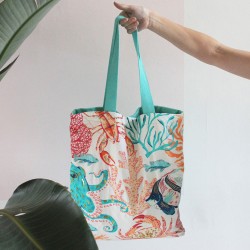 Τσάντα shopper Coral διακοσμημένη με πούλιες και χάντρες