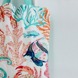 Τσάντα shopper Coral διακοσμημένη με πούλιες και χάντρες