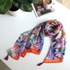 Frida Kahlo Scarf with floral and fruit illustrations