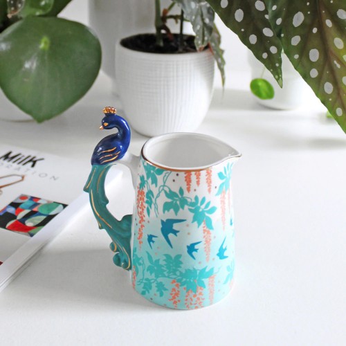 Luxe Peacock Jug made of porcelain by Disaster Designs