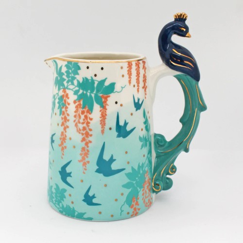 Luxe Peacock Jug made of porcelain by Disaster Designs