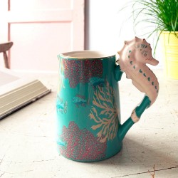 Coral Seahorse Jug made of porcelain by House of Disaster 