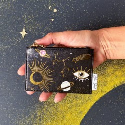 Μικρό πορτοφόλι After Dark με φερμουάρ και 4 υποδοχές για κάρτες 