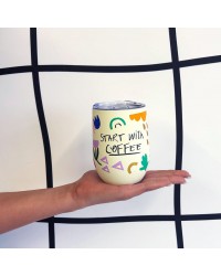 Ανοξείδωτη Κούπα Small Talk "Start with Coffee" Ανοξείδωτη Κούπα Small Talk από ανοξείδωτο ατσάλι με καπάκι