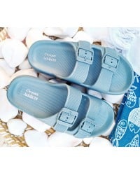 Σαγιονάρες Ocean Addict σε γαλάζιο χρώμα με δυο φάσες Σαγιονάρες Ocean Addict Γαλάζιο με Κούμπωμα