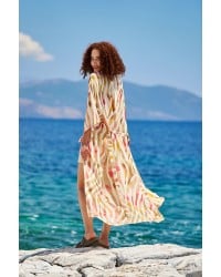 Μακρύ καφτάνι -κιμονό KOKKOSAMMOU Μακρύ καφτάνι -κιμονό KOKKOSAMMOU από 100% βισκόζη