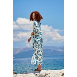 Μακρύ καφτάνι-κιμονό KOKKOSAMMOU Amorgos από 100% βισκόζη