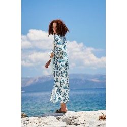 Μακρύ καφτάνι-κιμονό KOKKOSAMMOU Amorgos από 100% βισκόζη