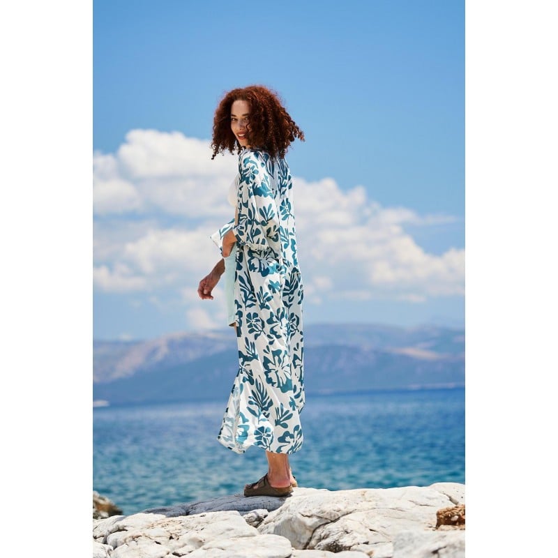 Μακρύ καφτάνι-κιμονό KOKKOSAMMOU Amorgos Μακρύ καφτάνι-κιμονό KOKKOSAMMOU Amorgos από 100% βισκόζη