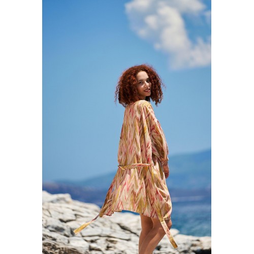 Κοντό κιμονό KOKKOSAMMOU Antiparos  Κοντό καφτάνι-κιμονό KOKKOSAMMOU Antiparos από 100% βισκόζη