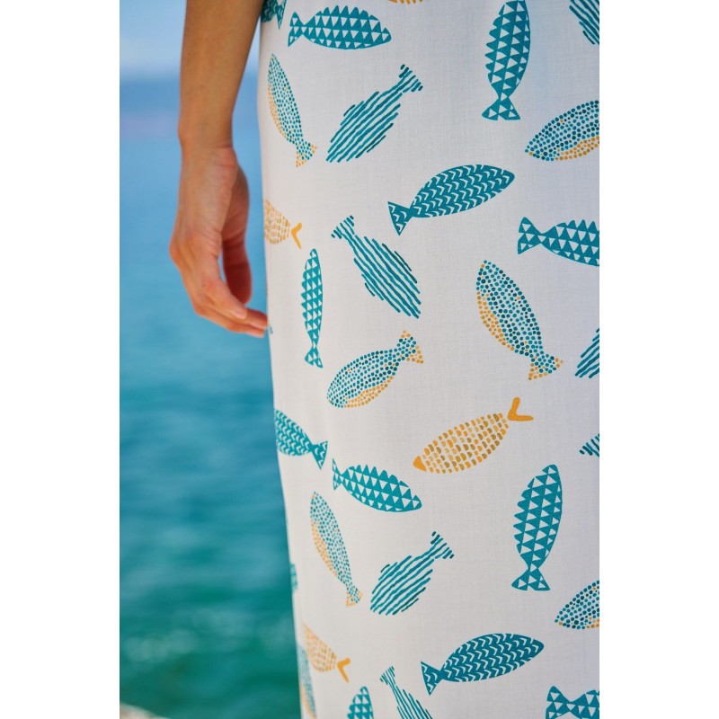 Μακρύ καφτάνι-φόρεμα KOKKOSAMMOU Little Fish Μακρύ καφτάνι-φόρεμα KOKKOSAMMOU Little Fish από 100% βισκόζη