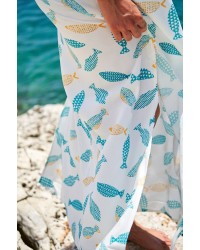 Μακρύ καφτάνι-φόρεμα KOKKOSAMMOU Little Fish Μακρύ καφτάνι-φόρεμα KOKKOSAMMOU Little Fish από 100% βισκόζη
