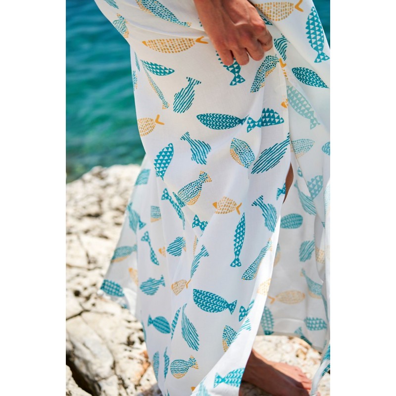 Μακρύ καφτάνι-φόρεμα KOKKOSAMMOU Little Fish Μακρύ καφτάνι-φόρεμα KOKKOSAMMOU Little Fish από 100% βισκόζη