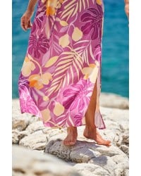 Μακρύ καφτάνι-φόρεμα KOKKOSAMMOU Peach Fuzz in Purple Μακρύ καφτάνι-φόρεμα KOKKOSAMMOU Peach Fuzz in Purple από 100% βισκόζη