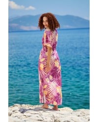 Μακρύ καφτάνι-φόρεμα KOKKOSAMMOU Peach Fuzz in Purple Μακρύ καφτάνι-φόρεμα KOKKOSAMMOU Peach Fuzz in Purple από 100% βισκόζη